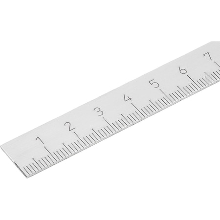 Scale Self Adhesive, Horizontal L=1000 15X1, T=1 Mm, Stainless Bright, Zero Point Left, Scale Bottom